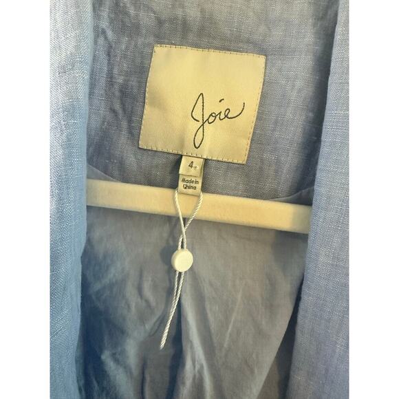 NWOT Womens Joie Linen Gruau Chambray Blue Coastal Preppy Work Blazer Size 4 - Picture 8 of 10